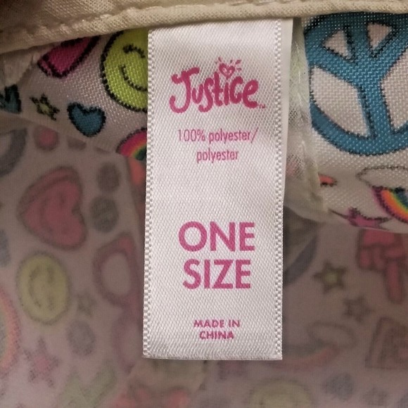 Justice Live Peace Love Girls Baseball Cap Hat Hook & Loop Adjustments OSFA - Picture 8 of 9